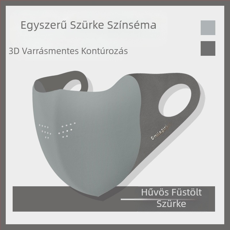 Shu Meijia őszi és téli szürke meleg maszk szivacs porálló lélegző szemvédelem UV-álló 3D mosható