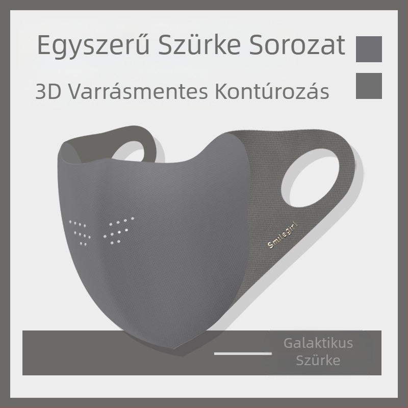 Shu Meijia őszi és téli szürke meleg maszk szivacs porálló lélegző szemvédelem UV-álló 3D mosható