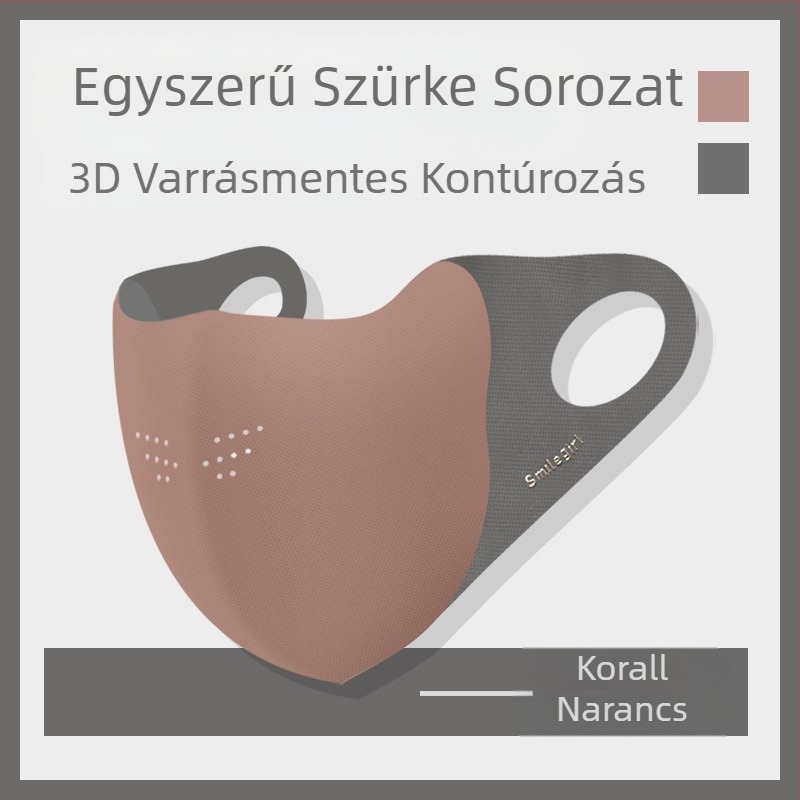 Shu Meijia őszi és téli szürke meleg maszk szivacs porálló lélegző szemvédelem UV-álló 3D mosható