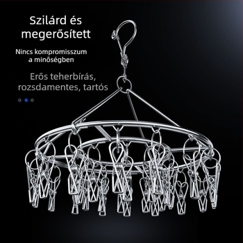 Rozsdamentes acél szárítóállvány, többkapcsos belső akasztó, háztartási szárítóállvány, zoknitartó, kollégiumi szárítózokni, tárolózokni