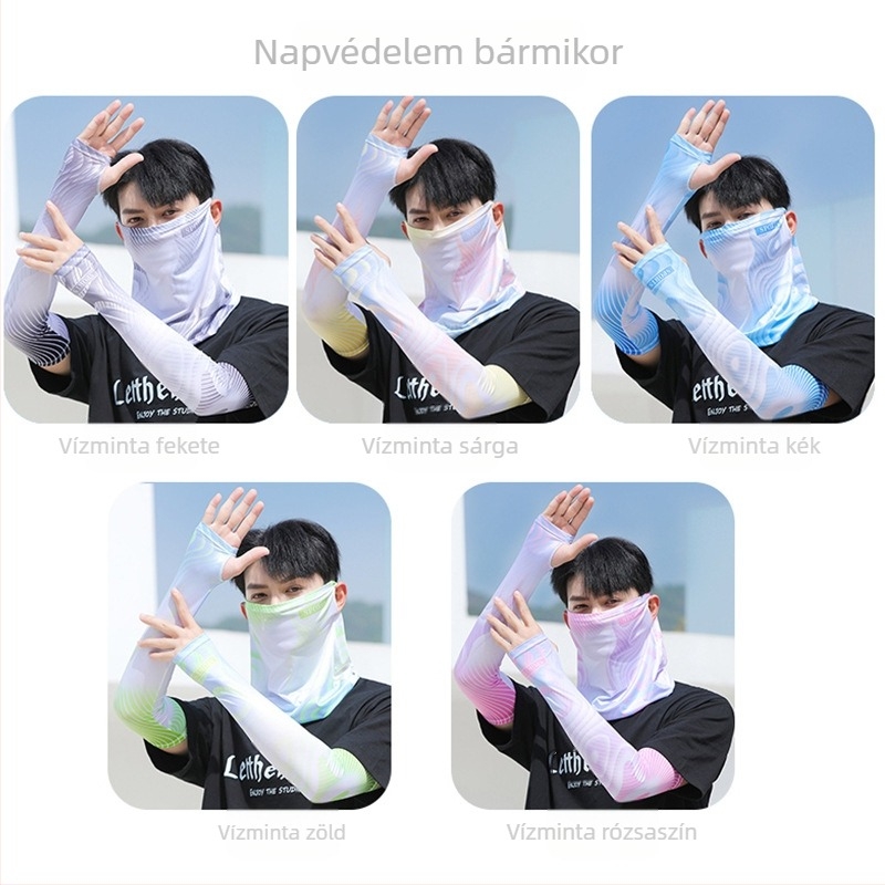 Nyári kültéri lovagló nyakvédő sál jég selyem ujjú naptej sport fülbe akasztható maszk arctörölköző napernyő horgászathoz