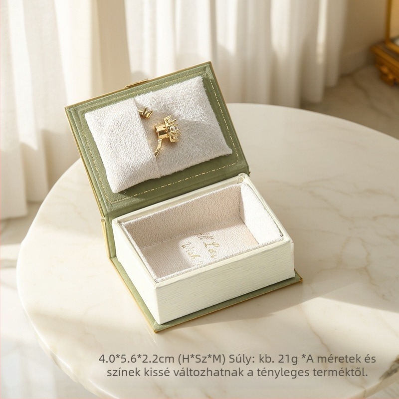 Flip Retro Gyűrűdoboz Mágneses Kis Ékszerdoboz Kreatív Könyv Medál Fül Köröm Doboz Ékszer Csomagoló Papírdoboz