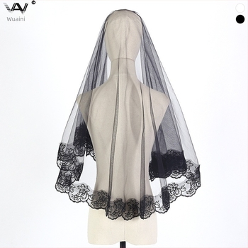 Európai és amerikai halloweeni fejdísz, szellemes menyasszonyi fátyol, fekete, rövid, vintage fotókellékek, csipke, internetes piros utazási fátyol