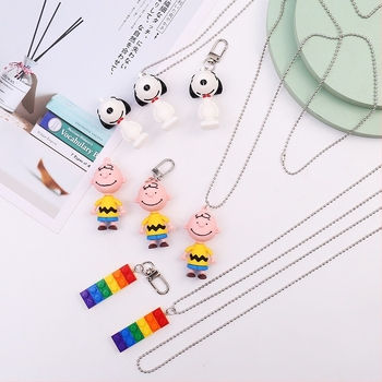 Aranyos Lego függőlánc puha gumibaba autó kulcstartó táska medál aktivitás ajándék Charlie medál