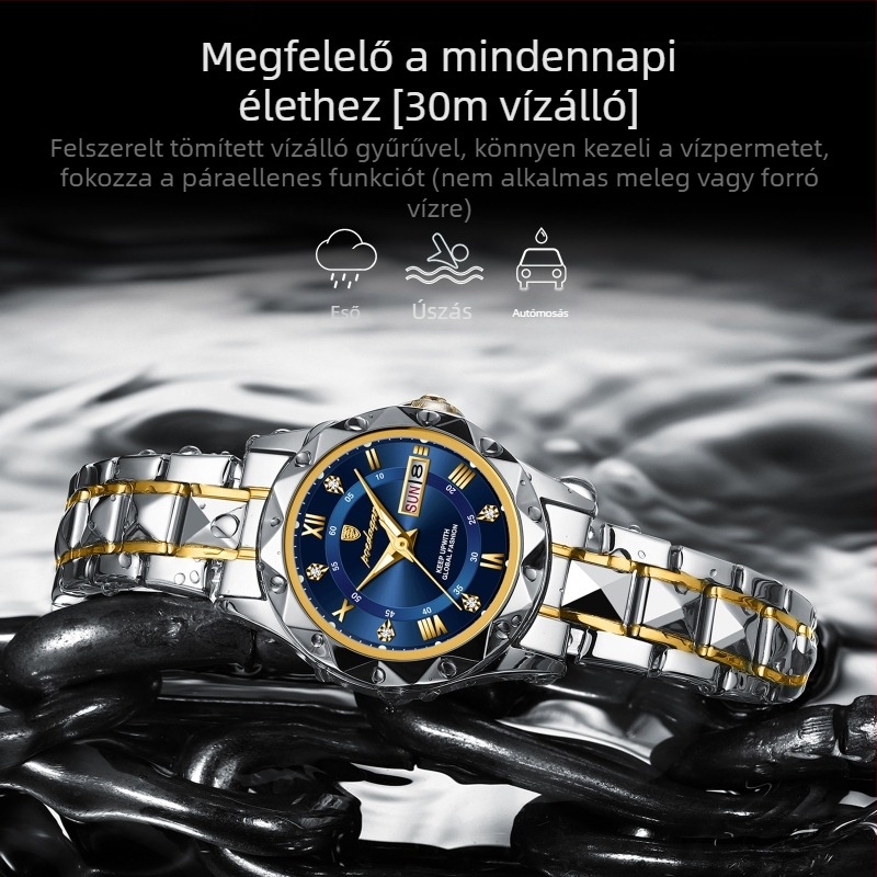 női karóra új vízálló világító divatos kvarcóra élőben