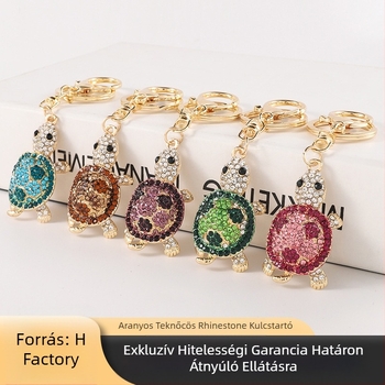 Internetes híresség kreatív dizájn új teknős strassz kulcstartó aranyos táska kis ajándék kiegészítők állat medál ékszerek