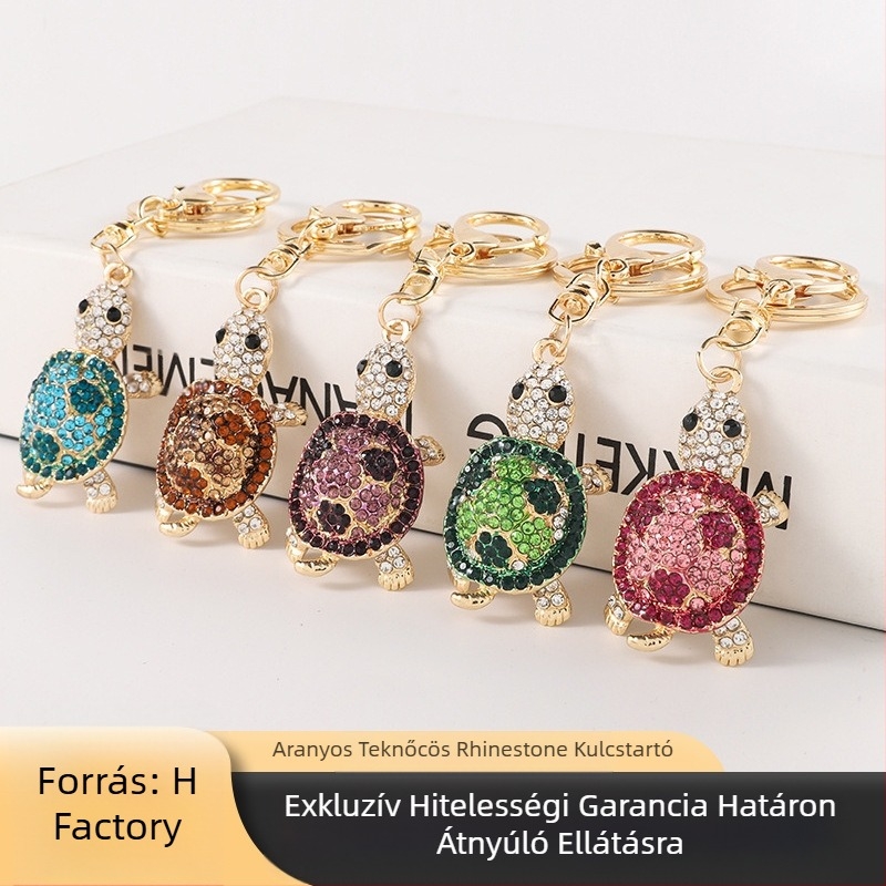 Internetes híresség kreatív dizájn új teknős strassz kulcstartó aranyos táska kis ajándék kiegészítők állat medál ékszerek