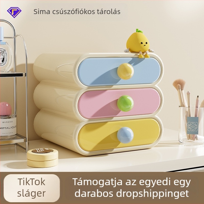 Kozmetikai tárolódoboz az iskolai szezon kezdetére, otthoni csúcskategóriás hálószobai asztali tárolódoboz, kozmetikai tárolóállvány