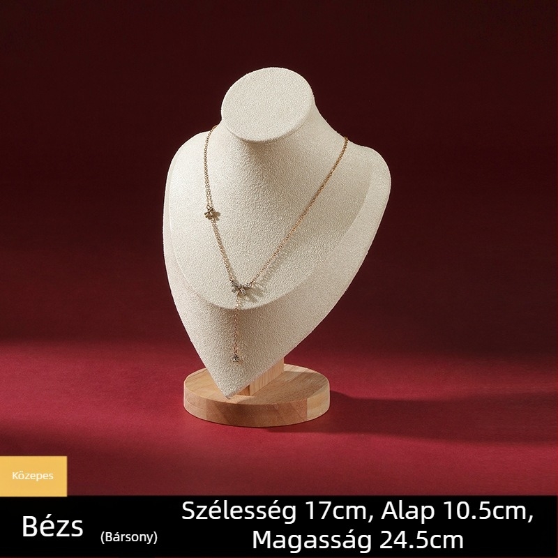 Kiváló minőségű tömörfa portrémodell ékszertartó nyaklánc kijelző pult ékszerkiállító kellékek ékszertartó állvány