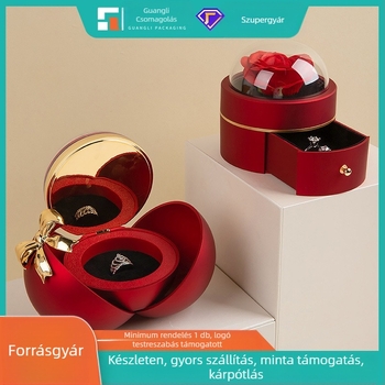Határokon átnyúló forró gömb alakú masni mágneses ékszer virágdoboz Tanabata Valentin-napi lánykérés gyűrű doboz nyaklánc ékszerdoboz
