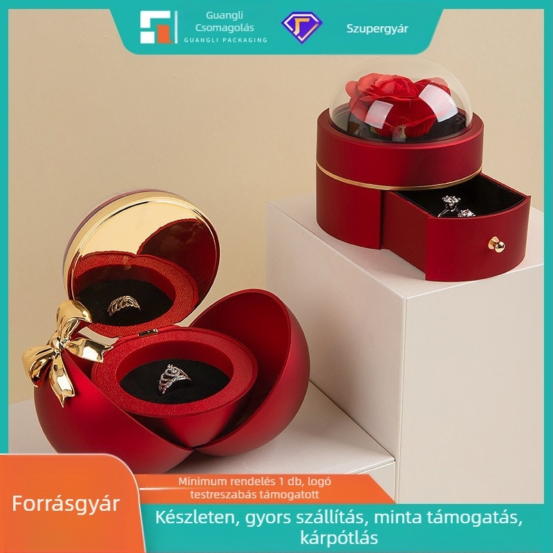 Határokon átnyúló forró gömb alakú masni mágneses ékszer virágdoboz Tanabata Valentin-napi lánykérés gyűrű doboz nyaklánc ékszerdoboz