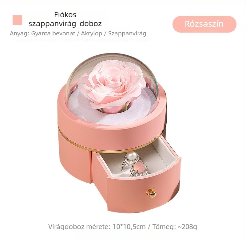 Határokon átnyúló forró gömb alakú masni mágneses ékszer virágdoboz Tanabata Valentin-napi lánykérés gyűrű doboz nyaklánc ékszerdoboz