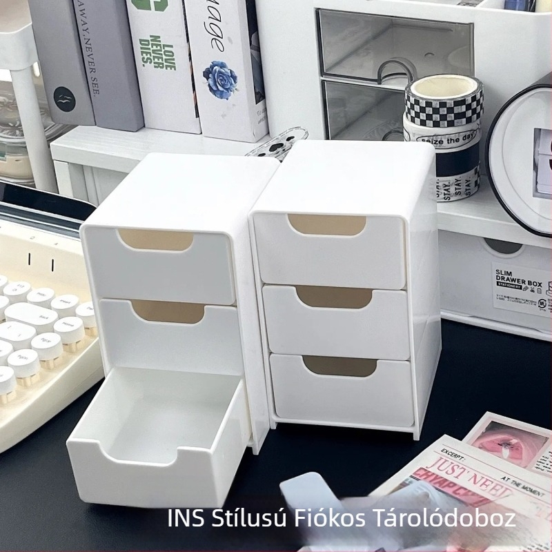 Határokon átnyúló, háromrétegű fiókos tárolódoboz, stílusos, nagy értékű asztali tárolódoboz, ékszerek, kozmetikumok tárolódoboza