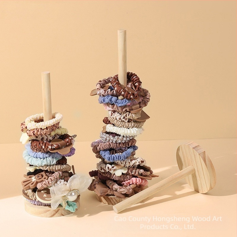 Kreatív tömörfa fejkötő tároló állvány, hajkötél, hajvirág állvány, fejkarkötő, karkötő, kellékek állványa