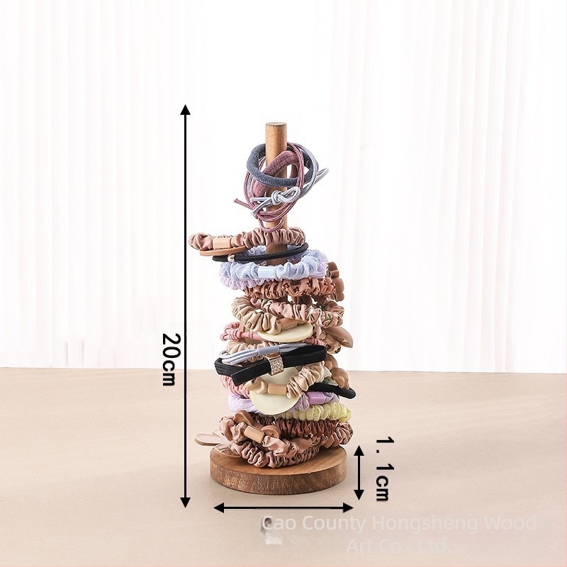 Kreatív tömörfa fejkötő tároló állvány, hajkötél, hajvirág állvány, fejkarkötő, karkötő, kellékek állványa