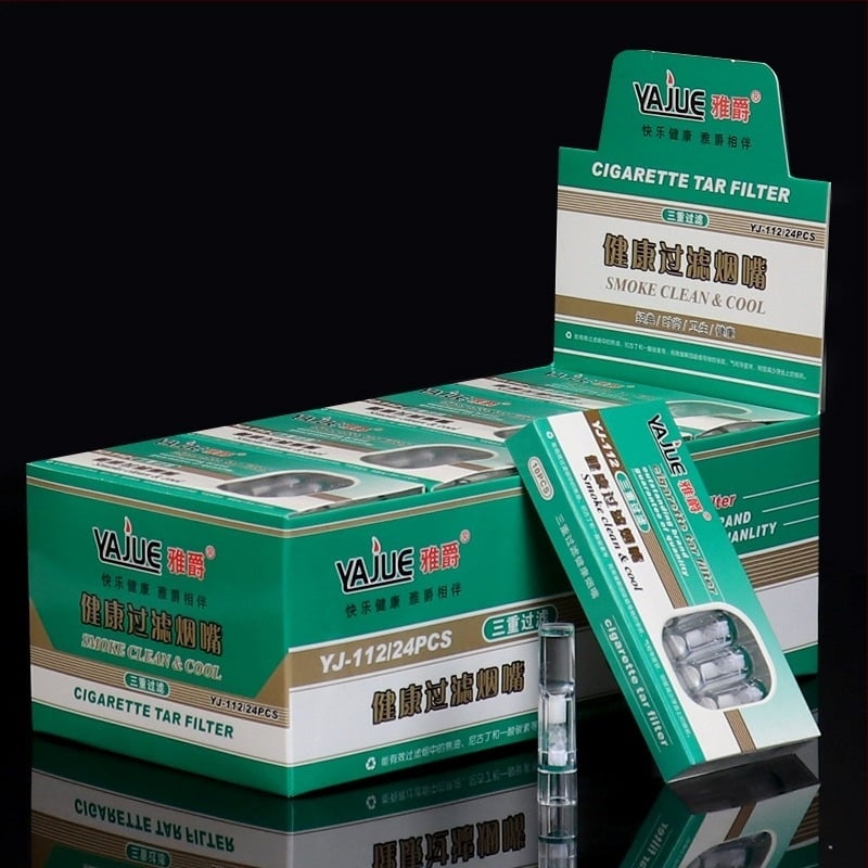 Új Arjue YJ-112 keringtető szűrő, eldobható szűrőgyöngyök, pamut szűrő, háromszoros szűrős egészségügyi cigarettatartó, közvetlen gyári szállítás