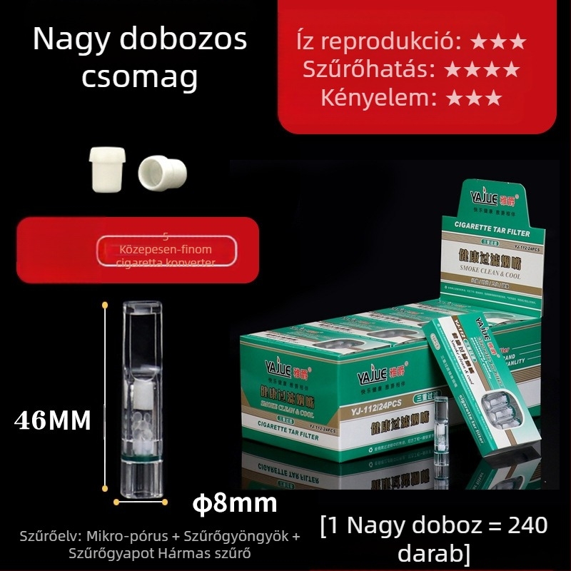 Új Arjue YJ-112 keringtető szűrő, eldobható szűrőgyöngyök, pamut szűrő, háromszoros szűrős egészségügyi cigarettatartó, közvetlen gyári szállítás