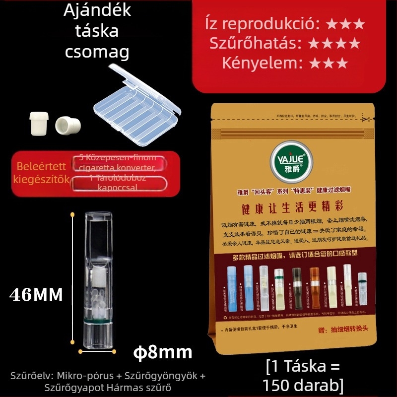 Új Arjue YJ-112 keringtető szűrő, eldobható szűrőgyöngyök, pamut szűrő, háromszoros szűrős egészségügyi cigarettatartó, közvetlen gyári szállítás