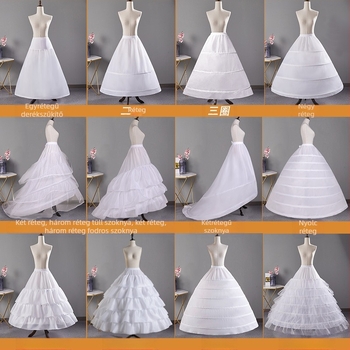 Esküvői ruha szoknya erőszakos, állítható halszálka szoknya esküvői ruha farokszoknya lolita virágos esküvői Carmen szoknya