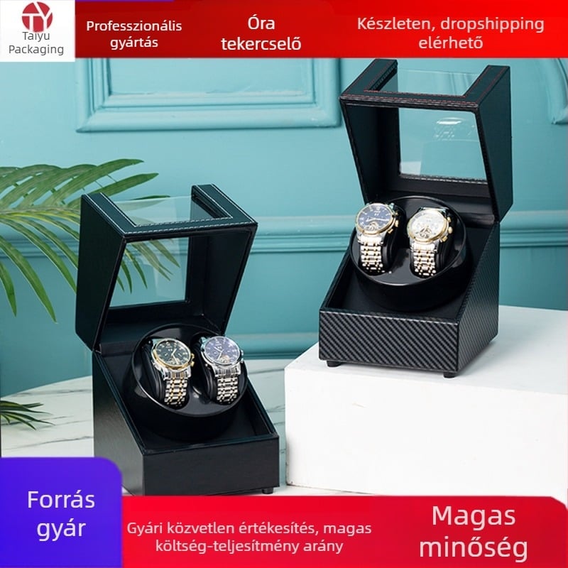Órarázó 2 bites PU órarázó dupla fejű szénszálas órarázó mechanikus óra automata óradoboz folt