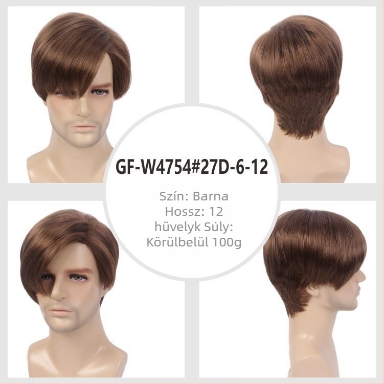 Guangzhou gyár közvetlen értékesítése Amazon ünnepi paróka férfi szimulált varrat nélküli vékony Kani Karen arany paróka szett