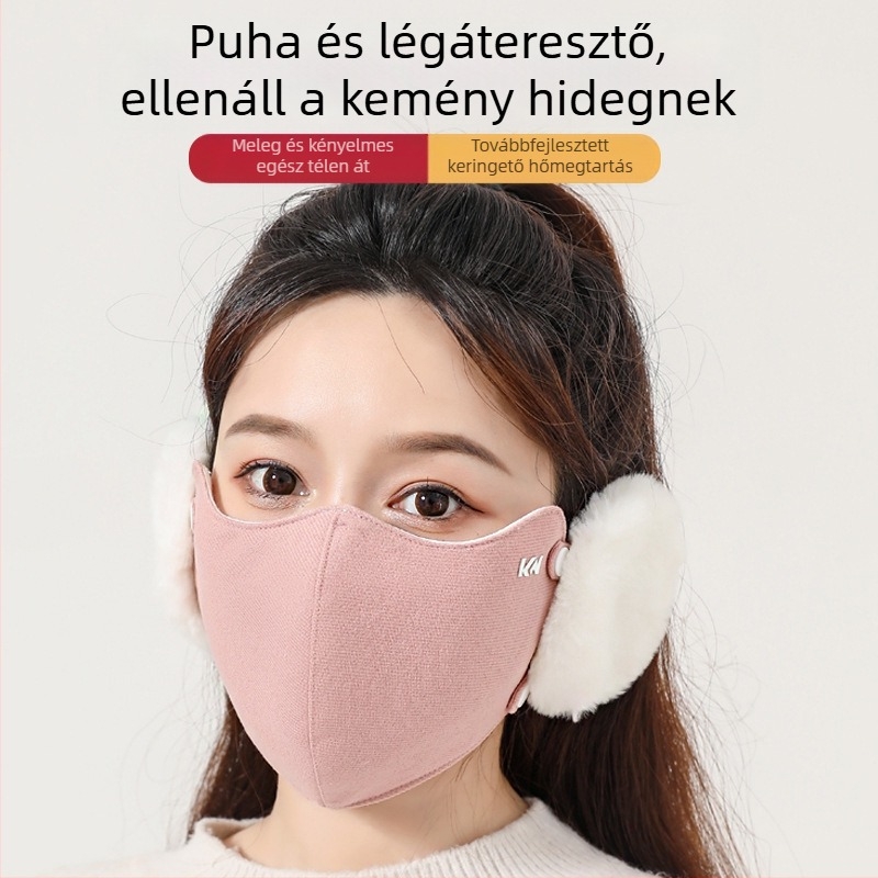 Új téli maszk, meleg, kettő az egyben, levehető arcvédő, divatos, hideg- és szélálló, polár béléssel ellátott, fagyálló kerékpáros fülvédők