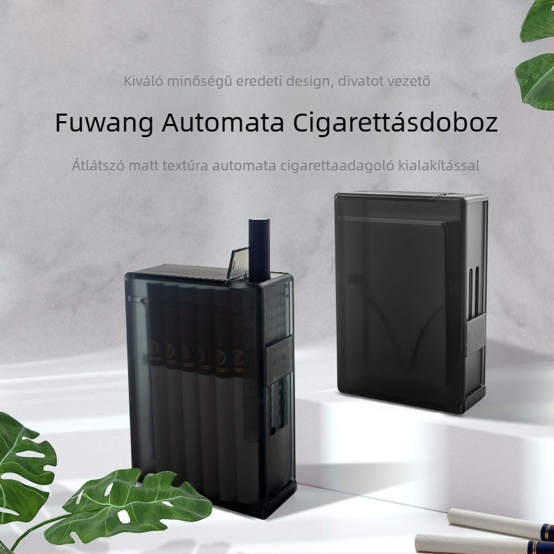 Új automata cigarettatartó, 20 darabos, teljes csomag, automata, villogó, füstös, ABS matt felületű, áttetsző, nedvességálló doboz