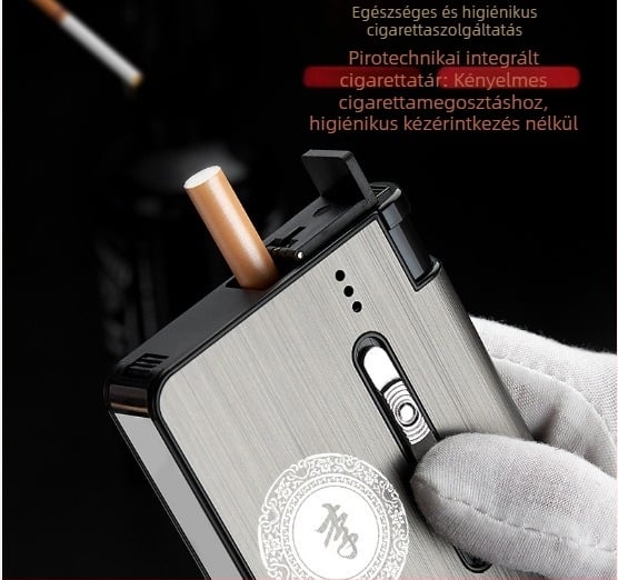 Focus 026A10 csomag automata tűzijáték tűzijáték integrált cigarettadoboz hordozható, tartós, nedvességálló, nyomásálló öngyújtó cigarettadoboz