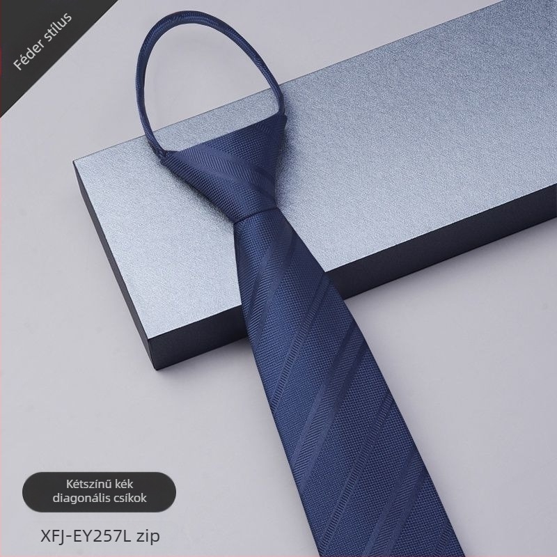 Csomó nélküli nyakkendős férfi ruha cipzáras férfi üzleti esküvői vőlegényi öltöny fekete kék laza, könnyen húzható