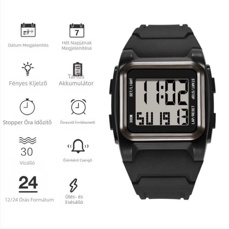 Tudományos és technológiai érzékkel teli óra, magas színárnyalatú, diákbulihoz illő, egyszerű, divatos, niche dizájnnal, unikornisos, vízálló elektronikus óra