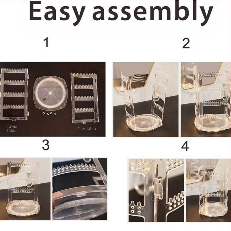 Fülbevaló ékszertartó állvány, kerek, többrétegű tároló, függő nyaklánc, fülbevalók, nagy kapacitású, forgó ékszertartó