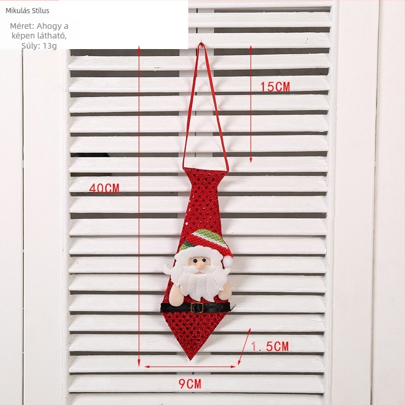 Új karácsonyi díszek Mikulás hóember jávorszarvas medál felnőtt gyerek kreatív ajándék nyakkendő dekoráció