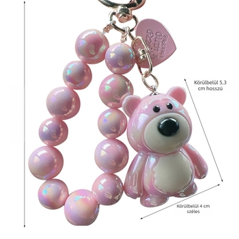 Határokon átnyúló aranyos medve kulcstartó pár rajzfilm akril medál kulcstartó táska baba dekoratív medál