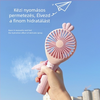 Új termék Mini gyümölcs kézi nyomású kis ventilátor hordozható aranyos ananász sárgarépa spray kézi ventilátor