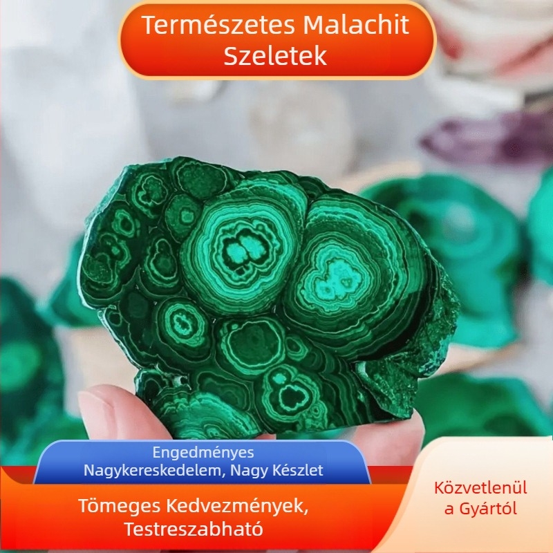 Természetes kristály malachit szeletelt ásványi kristály nyers kő polírozott díszkő geológiai tudományi minta határokon átnyúló