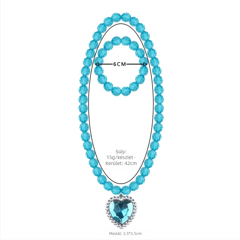 Európai és amerikai fagyasztott ékszer hercegnő hosszú gyermek nyaklánc öltöny óceán szív szerelem drágakő medál