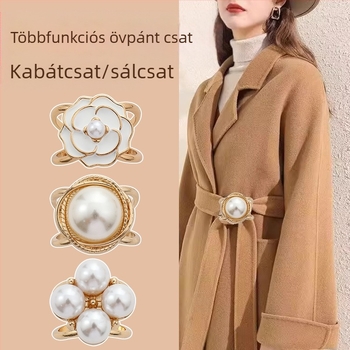 2024 új derékcsat nagykereskedelmi kabát bross sál csat széldzseki öv csomó csat szalaggal rögzített nagykereskedelmi sál