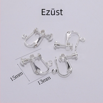 Fém réz füllyuk nélküli csavaros fülcsipesz 15*13mmDIY kézzel készített kiegészítők fülbevaló klipsz fülbevaló anyag