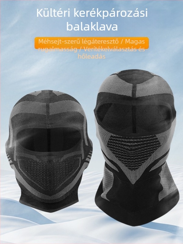 Őszi és téli légáteresztő, elmozdulásmentes motoros maszk, kültéri, gyapjúbéléssel, hidegálló sapkával, mecha mintás motoros fejfedővel