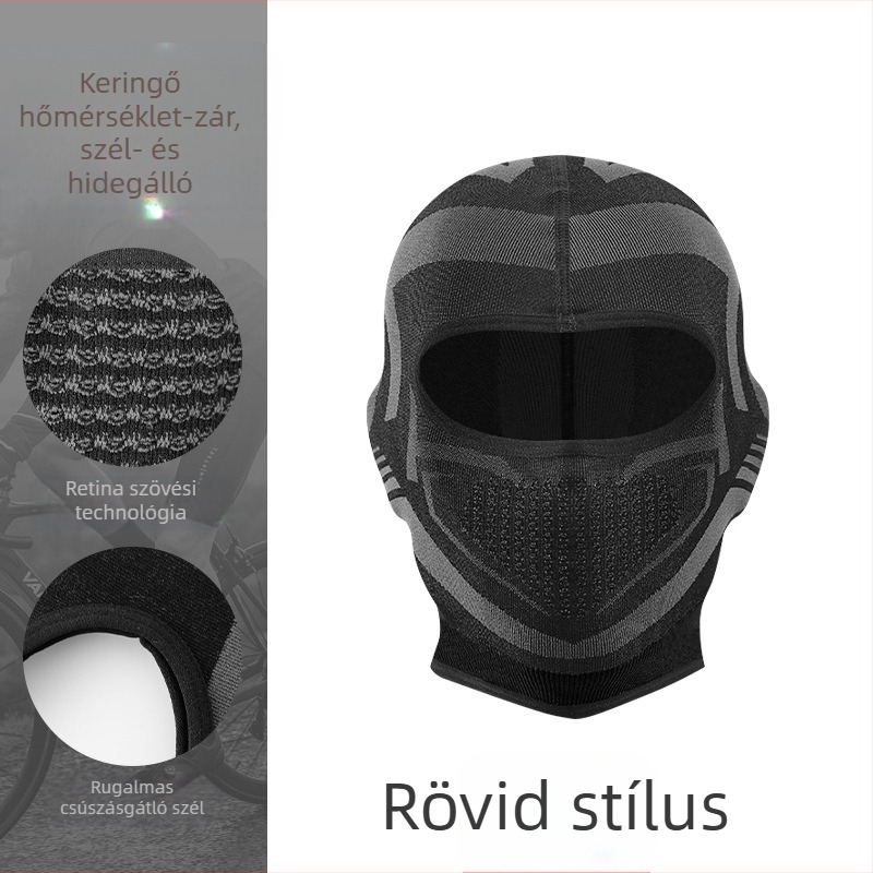 Őszi és téli légáteresztő, elmozdulásmentes motoros maszk, kültéri, gyapjúbéléssel, hidegálló sapkával, mecha mintás motoros fejfedővel
