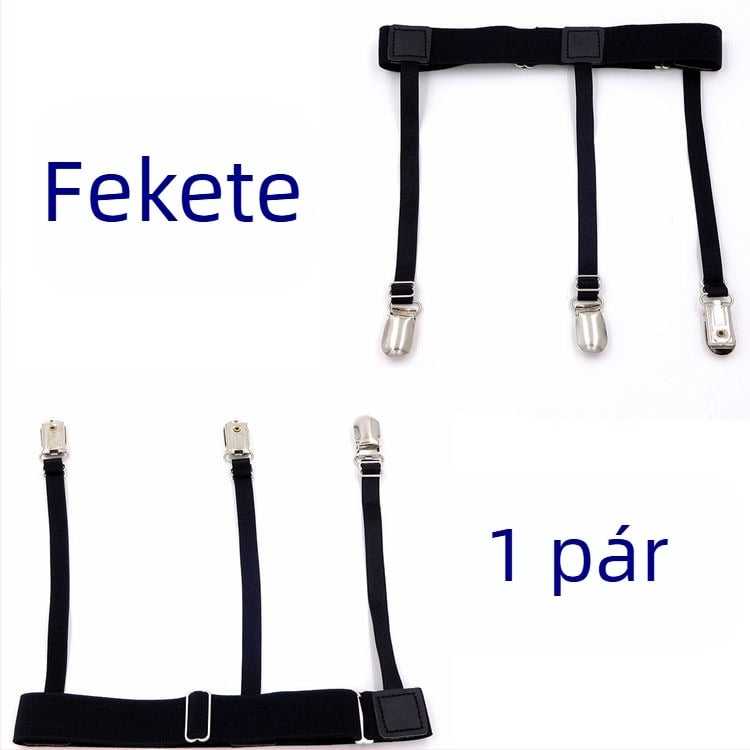 3 lábas gyűrűs harisnyatartó öv kacsacsőr klipsz fém csattal férfi és női alkalmi ing csúszásgátló ránctalanító klipsz harisnyakötő 2