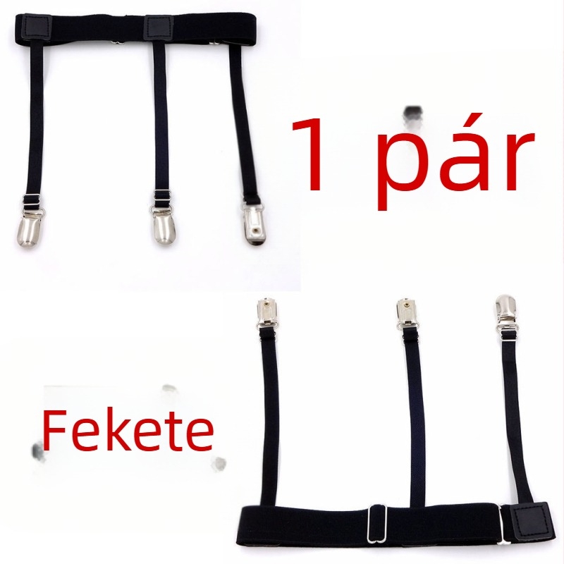 3 lábas gyűrűs harisnyatartó öv kacsacsőr klipsz fém csattal férfi és női alkalmi ing csúszásgátló ránctalanító klipsz harisnyakötő 2