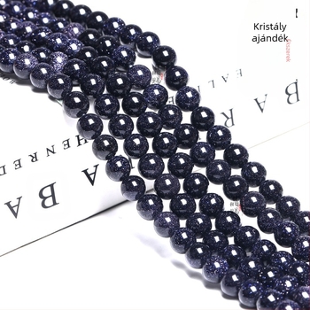 Kék homokkő gyöngyök DIY kristály kék homokkő karkötő gyöngyös ékszer kiegészítők kívánságkő félig kész Csillagos égbolt kő
