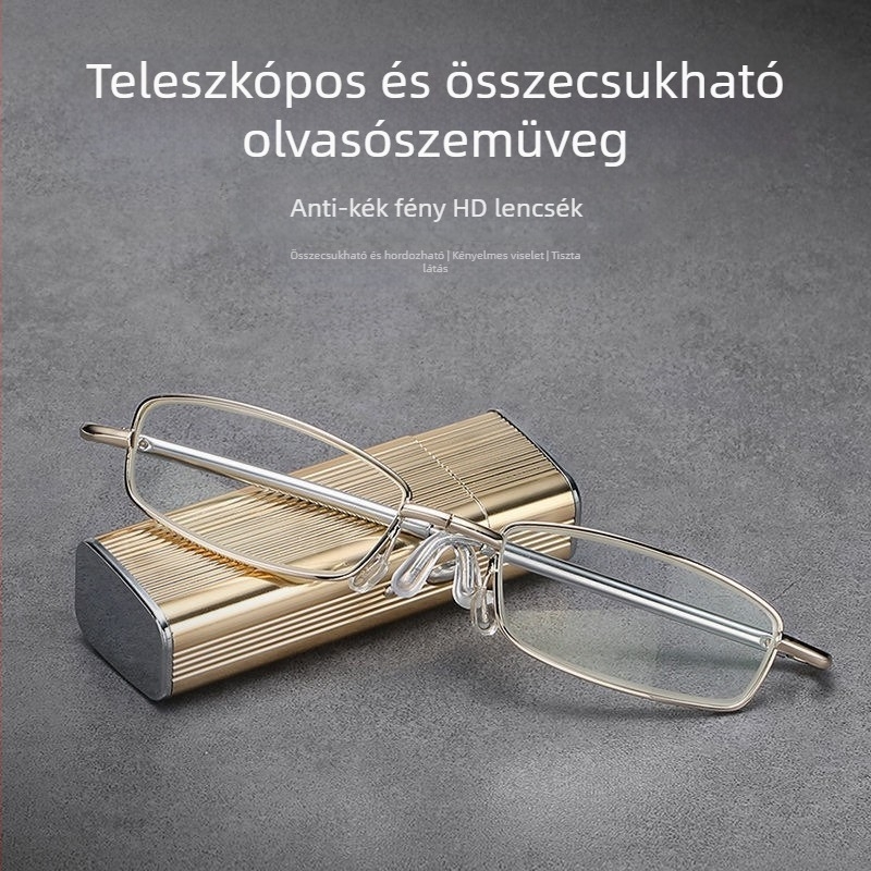 Robbanásveszélyes zsebantennás, összecsukható tremolo kis piros könyv HD szemvédelemmel, divatos, ultrakönnyű, fáradtsággátló olvasószemüveggel