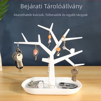 Bejárati tároló műtárgy fa színű kreatív ékszertartó medál gyűrű fülbevalók kijelző állvány tároló műtárgy
