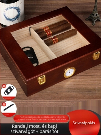 Új szivardoboz hidratáló doboz importált fenyő szivardoboz készlet szivardoboz lezárt kubai szivar hidratáló doboz