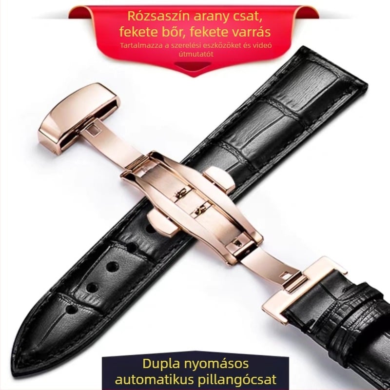 Puha olasz első rétegű borjúbőr bambuszmintás szíj, valódi bőrszíj, 12-24 mm-es univerzális marhabőr szíj