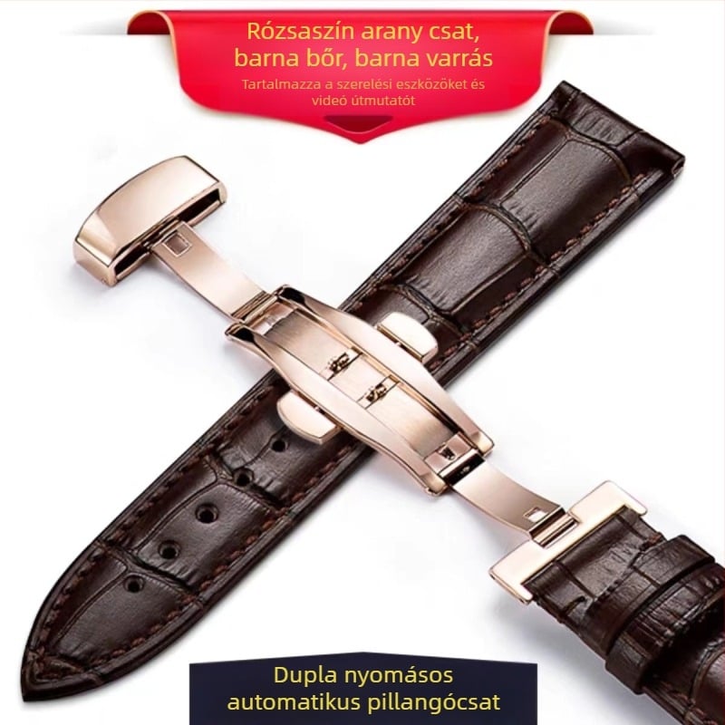 Puha olasz első rétegű borjúbőr bambuszmintás szíj, valódi bőrszíj, 12-24 mm-es univerzális marhabőr szíj