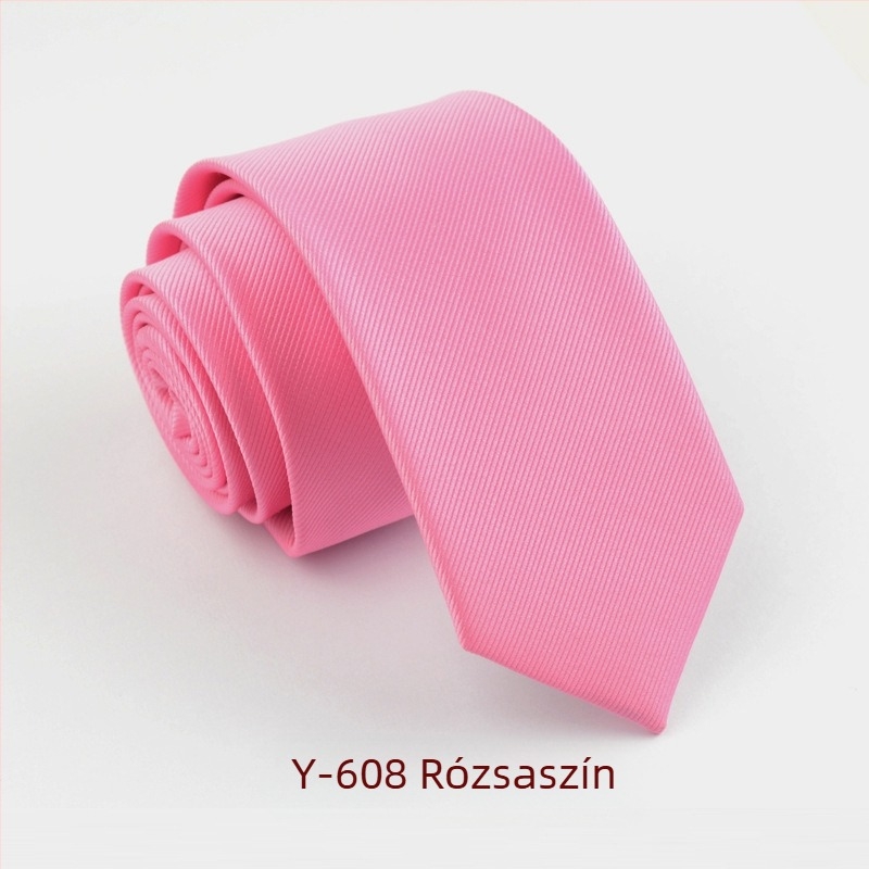 Formális, 6 cm-es, tiszta színű, keskeny nyakkendő, férfi, koreai, divatos, brit, üzleti, keskeny változat, fekete, piros, tiszta színű, csíkos