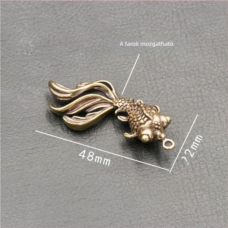 Sárgaréz koi kulcstartó mozgatható aranyhal kulcstartó autóba, tiszta réz koi feng shui kulcstartó nagykereskedelem